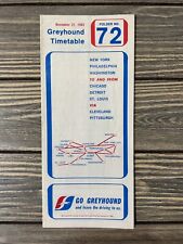 Vintage November 21 1982 Greyhound Timetable Folder No 72 Brochure S picture