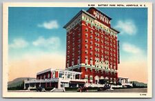 Battery Park Hotel Asheville NC North Carolina Sunset Linen Postcard UNP VTG picture
