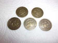 LOT OF 5 US Marine Corps Semper Fidelis Toys For Tots Challenge Coin Tokens picture