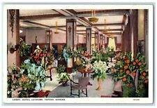 c1930's Lobby Hotel Jayhawk Interior View Topeka Kansas KS Vintage Postcard picture