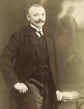 elegant man w amazing mustache, strange background, Vintage fine art Photograph, picture