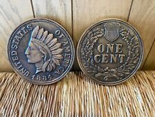 Vintage 1968 Indian Head Penny 7” Wall Hangings Plaques Modern Art Co  picture