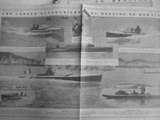 1908 1913 CANOE RACE MONACO 3 ANTIQUE NEWSPAPERS picture