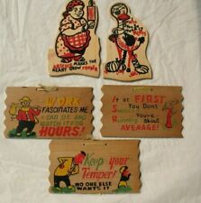 Vintage Lot of 5 Novelty Wood Postcards Humorous 3 cent stamp picture