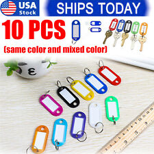 10 Pcs Plastic Tags Key Split Ring Id Label Name Luggage Car Tags Baggage Chains picture