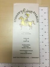 Vintage Travel Brochure Steinen's Riding Stables Sandusky Horseback Riding picture