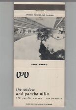Matchbook Cover The Widow And Pancho Villa San Francisco, CA picture