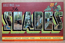 Greetings from the Shades Waveland Indiana Large Letter Linen Postcard picture