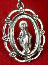 Vintage Sterling Therese Little Flower SHRINE PILGRAMAGE Miraculous Medal Relic picture