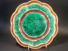 Antique Wedgwood Victorian Majolica Pastural Scenic Cabinet Plate c1800’s picture