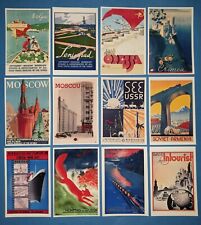 Set of 12 New Postcards, Russia, Soviet, USSR, CCCP, Vintage Travel Posters 85L picture