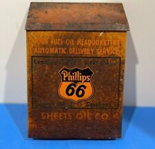 VINTAGE 1940s -1950s PHILLIPS 66 FUEL OIL DELIVERY SERVICE METAL MAILBOX picture