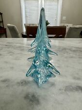 Vintage Iridescent, Art Glass Christmas Tree Pale Blue picture