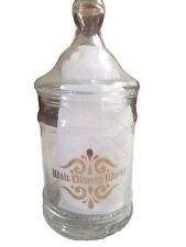 Vintage Disney Collection Glass Apothecary Candy Jar w/Lid, Gold Lettering 6.75” picture