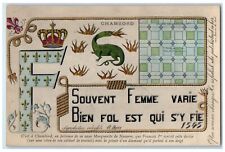 c1910's Anti Women France Mottor Dragon Chambord Crown Unposted Antique Postcard picture