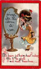 Hidden meaning Artist Signed Dwig Reverse Mirror  wall 6 Vintage Postcard UU2 picture