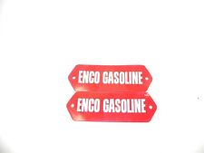 VINTAGE ENCO GASOLINE PUMP TAGS (PAIR) PLASTIC 5 INCH BY 1 AND A HALF INCHES picture