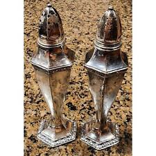 Vintage Salt & Pepper Shakers DSP Co 212 American Silverplate Ornate 5.75in tall picture