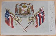 1907 Royal Hawaiian Coat of Arms Flags Patriotic TH Hawaii UDB picture