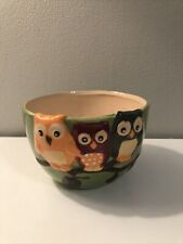 Vintage Ceramic Nesting owl 3D bowl or flower planter picture