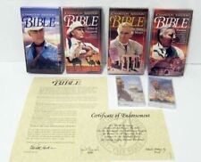 CHARLTON HESTON PRESENTS THE BIBLE - 4 VHS & 2 CASSETTE TAPES picture