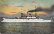 Lithograph - US Navy USS Illinois Battleship at Sunset Military Scene 1910s picture