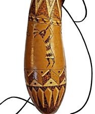 Southwestern Style Carved Gourd Signed Latana Indigenous Art Flutes Spirits  picture