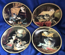 1993 Feline Fancy W S George Set Of 4 Collector Plates Henriette Ronner Gorg picture