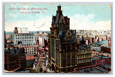 Bird’s Eye View From Water Street, Milwaukee Wisconsin WI Postcard picture