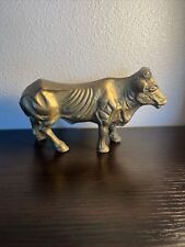 Vintage Brass Bronze Metal Bull Steer Statue Figurine picture