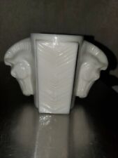 Vintage 1930s Macbeth Evans White Milkglass Double Horse Head Cup / Vase picture