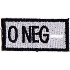 O NEG NEGATIVE BLOOD TYPE SILVER EMBROIDERED  PATCH  picture