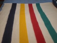Vintage Hudson Bay 8 Point Striped Wool Blanket  King  picture