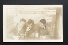 Vintage RPPC  3 Drunks Tia Juana Bar Mexico?  Sepia Guy with Eye Patch picture