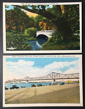 Vtg KENTUCKY Postcard Louisville Bridges Cherokee Park Lagoon Lake Municipal picture