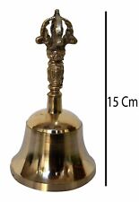 Antique Vintage Brass Bronze Church Bell With Statue Handle Nice Sound picture