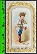 Vintage 1880's Franco American Soups Jersey City Heights NJ Trade Card picture