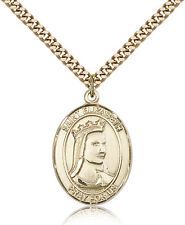 Saint Elizabeth Of Hungary Medal For Men - Gold Filled Necklace On 24 Chain ... picture