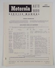 1950s MOTOROLA AUTO RADIO SERVICE MANUAL # GMT53A6 replacement parts list {B} picture