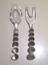 Vintage Imperial Glass Candlewick Salad Serving Fork and Spoon picture