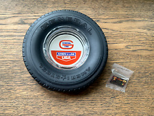 NOS RARE - Vintage General Ameri Steel Tire Ashtray -Glass, Rubber, and free Pin picture