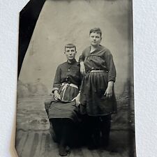 Antique Tintype Photograph Lovely Young Women Bathing Gowns Suits Affectionate picture