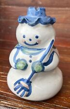 M A Hadley Vintage American Pottery 6” Ceramic Signed Snowman Figurine picture