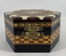 VTG Recuerdo de Granada Spain Laguna Inlaid Wood Marquetry Trinket Jewelry Box picture