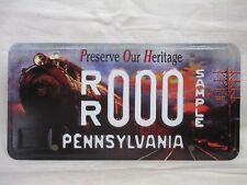 Pennsylvania Preserve Our Heritage Train Rail Road Sample License Plate picture