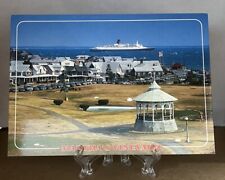 Postcard Queen Elizabeth Ship Visits Martha’s Vineyard Oak Bluffs Unposted picture