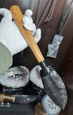 Davis Creek Obsidian Spear Knife Olive Wood Handle Flint Knapping picture