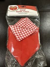 Campbell's Soup Bowl Cozy Red White Gingham Microwave To Table Hot 5.9