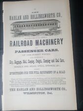 1876 original print ad HARLAN & HOLLINGSWORTH railroad cars Wilmington Delaware  picture