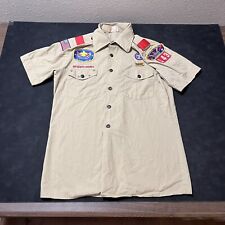 Union Made Patches Michigan Jamboree Vintage Boy Scouts Shirt BSA Khaki 80s 70s  picture